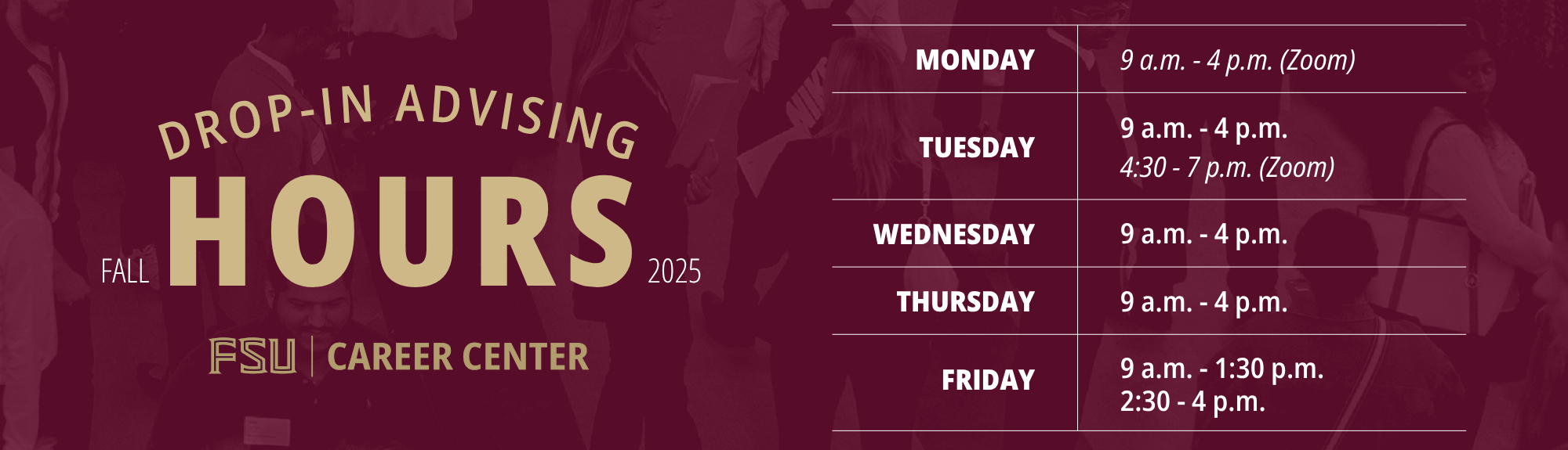 Fall 2025 Drop in Hours