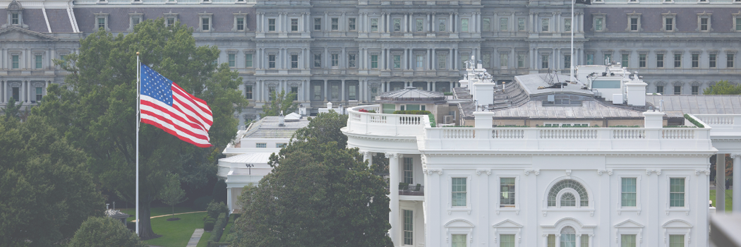 drone shot of washington dc