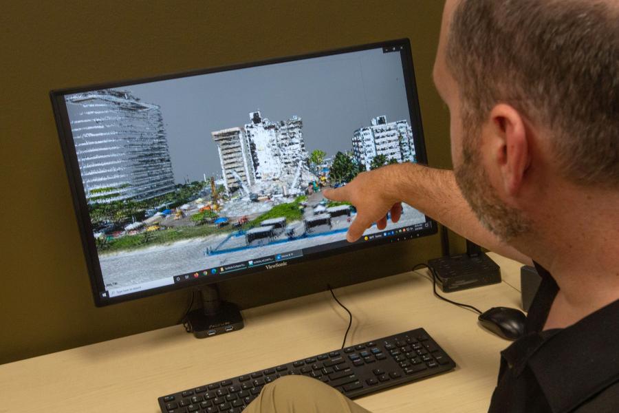 A person using a pc