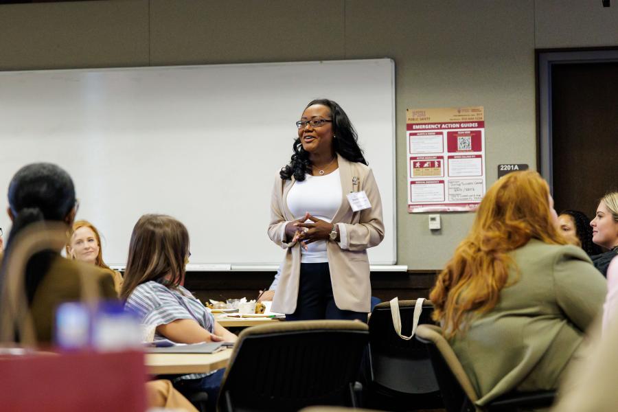 A speaker at an event of students
